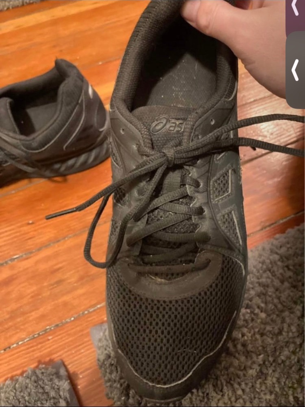 ASICS Black Womens Athletic Running Shoes